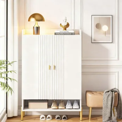 Produktbild von Freistehende Schuhschrank - Schuhregal - Schuhaufbewahrung - Schuhmöbel - Schuhschrank mit Türen