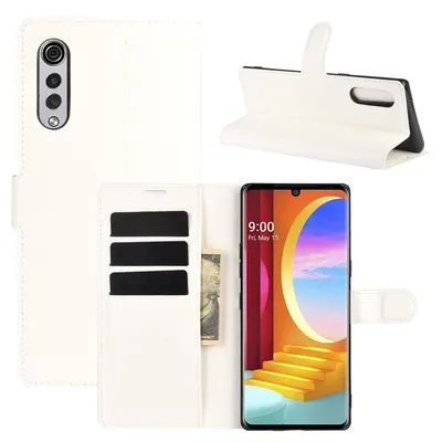 Produktbild von König Design Hülle kompatibel mit LG Velvet Kunstleder Handyhülle - Handy Case Weiß