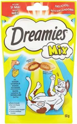 Obrázok produktu pre Dreamies Mix snack pre mačky s lososom a syrom 60 g