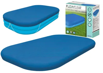 Zdjęcie produktu dla Bestway 58108 / 24, Pokrywa bezpieczeństwa basenu, Nad basenem naziemnym, Prostokątny, Niebieski, Bestway 3.05 m x 1.83 m (10 ft. x 6 ft.) rectangular inflatable family pools, 2300 mm
