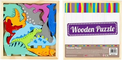 Produktbild von Holzpuzzle mit 12 Teilen, Motiv: Dinosaurier