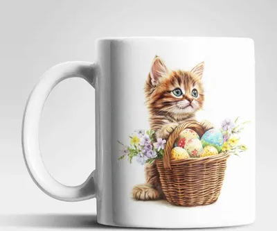 Produktbild von Ostern Katze Ostereier Kaffeetasse Teetasse Tasse Geschenkidee 325 ml – Katze-02