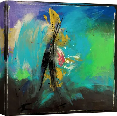 Image de Toile abstraite - H. Romero - Improvisation verticale - 40 x 40 cm