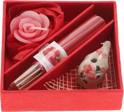 Produktbild von Räucher & Duftset, Thailändische Räucherstäbchen, Geschenk Set - Erdbeer, Rot, 2,5*10*10 cm, Räucherstäbchen & Sets aus Thailand