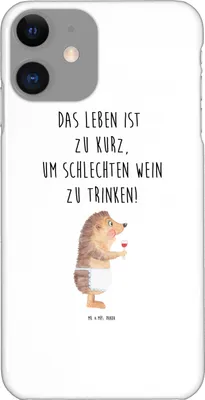 Produktbild von Mr. & Mrs. Panda Iphone 11 Handyhülle Igel Wein - Weiß - Geschenk, Weinglas, Weißwein, Handy Case, Rotwein, Spruch, Weinliebhaber, Schutzhülle, Gute Laune, Cover, Hülle