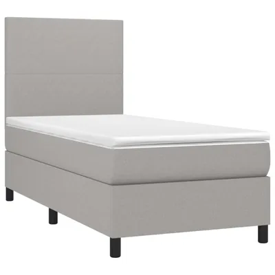 Produktbild von vidaXL Boxspringbett mit Matratze Hellgrau 100x200 cm Stoff