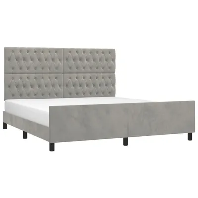 Obrázok produktu pre Rám postele s čelom bledosivý 180x200 cm zamat