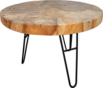Produktbild von Runder Beistelltisch -Couchtisch Sofatisch - Modern aus Holz und Metall