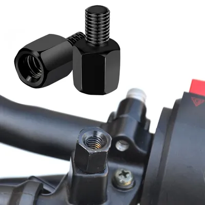 Image de Adaptateurs pour rétroviseurs de moto et de scooter, avec filetage à droite vers filetage M10 (lot de 2) (M10 vers M10)