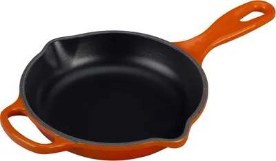 Produktbild von Emaille Brat- und Servierpfanne - vielseitig - 1 Stück - Ofenrot - Gusseisen - 31,2 x 19 x 4,3 cm
