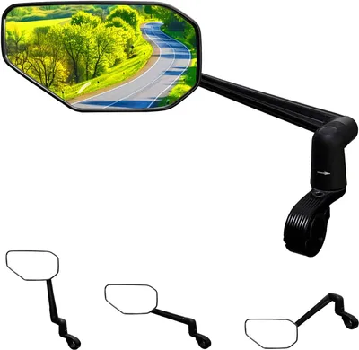 Productafbeelding van Fietsspiegel inklapbaar - Echt glas - 360° - Links