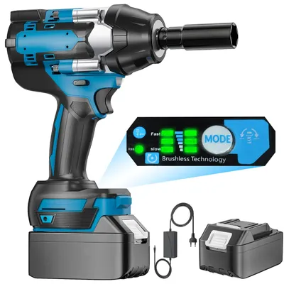 Produktbild von Bürstenloser Akku-Schlagschrauber und Schlagschraubendreher - 520 Nm - 4200 U/min - 3800 Schläge/min - 1,27 cm Vierkantaufnahme - 1 Akku (A)