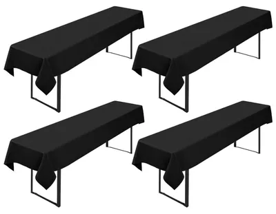 Produktbild von Tischdecken für Bierbänke 4 Stück Schwarz 100x250 cm Polyester 200 g/m²