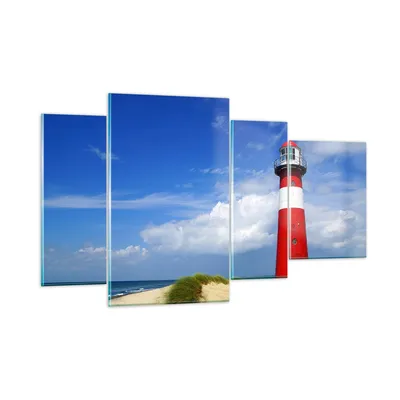 Produktbild von Bilder auf glas - Turm Leuchtturm Ozean Ufer - 120x70cm - Glasbilder - Wandbilder - Kunstdruck - zum Aufhängen bereit - Wanddekoration aus Glas - Glas Bilder - Wandbild auf Glas - GDL120x70-2395