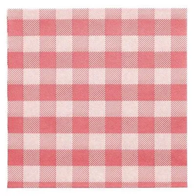 Produktbild von Papstar Servietten, 1-lagig 1/4-Falz 33 x 33 cm rot/weiß "Vichy Karo" 10 x 100 Stück