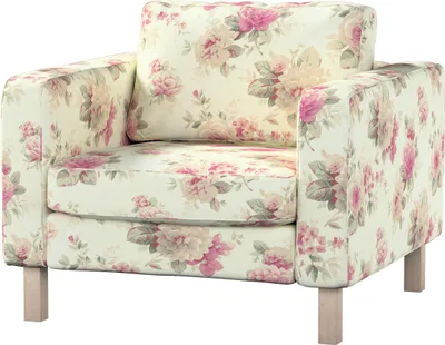 Produktbild von Dekoria Bezug für Karlstad Sessel, beige- rosa, Sesselhusse, Karlstad Sessel