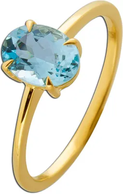 Produktbild von Aquamarin Ring Gold 375 9K Natur Aquamarin Edelstein 1.16ct 18