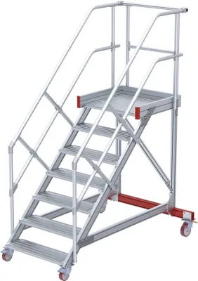 Produktbild von Euroline 513 Wartungsbühne 45° 600mm Stufenbreite 7 Stufen Alu gerieft