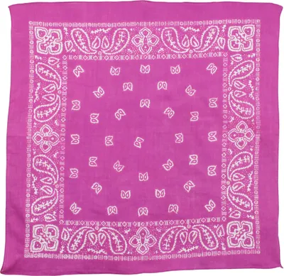 Produktbild von Bandana Tuch - Paisley Muster 01 - pink - weiß - quadratisches Kopftuch