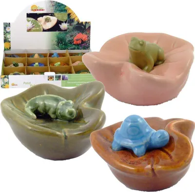 Produktbild von 12er Set Teichdeko schwimmend je ca. 10x6x10cm, 12 aus 12 Motiven