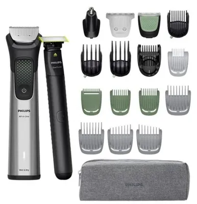 Obrázek produktu pro Philips Multifunkční zastřihovač MG9558/15 Řada 9000, Stříbrná, 0,2 mm, 1,2 cm, 0,2 mm, Univerzální, Obličej, Hlava, Nos