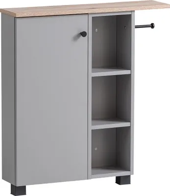 Produktbild von Badezimmer Schrank Seitenschrank grau mit Eiche BARLETTA-80