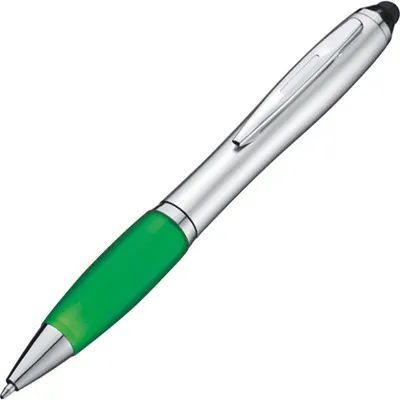 Produktbild von 25x Touchpen Kugelschreiber / Farbe: silber-grün