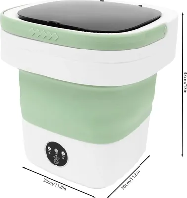 Immagine prodotto di Lavatrice da campeggio pieghevole - Mini lavatrice con centrifuga - 12 L, 36 W, portatile per camper, campeggio e biancheria intima - Verde