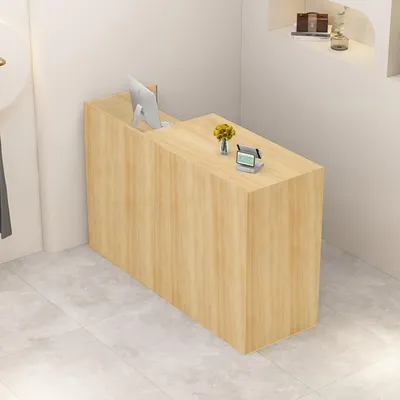 Obrázek produktu pro Pult recepce, prodejní pult s úložným prostorem, rozměry 100 x 50 x 100 cm, vzhled dřeva, levé provedení
