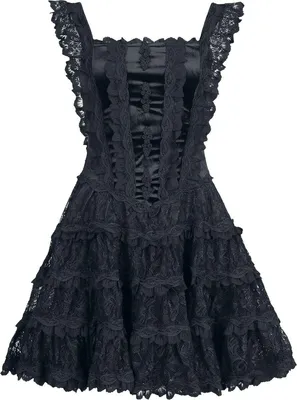 Produktbild von Sinister Gothic Kurzes Kleid Damen Gothic Dress schwarz Gothic 100% Polyester S