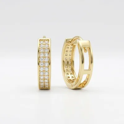 Produktbild von 375 Echtgold Creolen mit Zirkonia Pavé klassisch elegant Damen