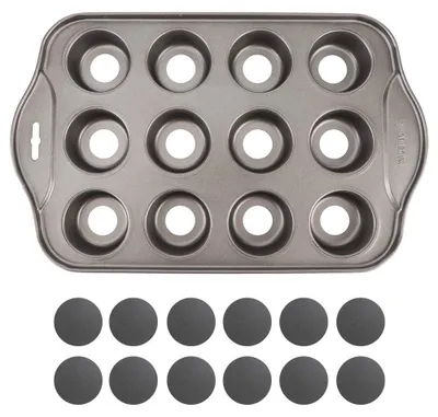 Kuchenform antihaftbeschichtet, 12 Mulden, herausnehmbarer Boden, 33x20,8x3,8 cm