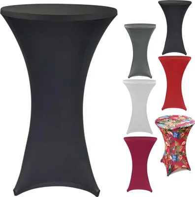 Produktbild von heimtexland ® Stehtischhusse Event Deko Stretch Husse Stehtisch Bistrotisch Party Dekoration Hochzeit Tischdeko Typ843 Schwarz 70 cm