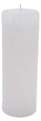 Productafbeelding van Branded kaars, Ø 7 cm x 20 cm - Wit - Brandduur: ongeveer 90 uur.
