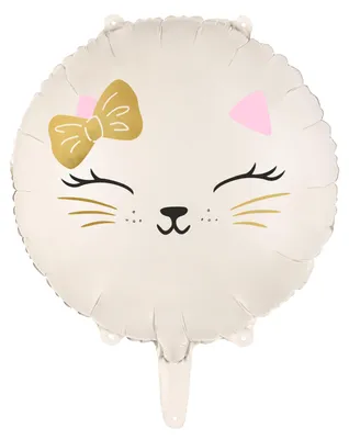 Image de Ballon en plastique chat 35cm blanc