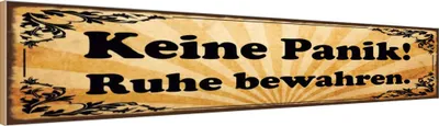 Produktbild von vianmo Holzschild 10x46 cm Keine Panik Ruhe bewahren