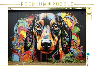 Produktbild von CALVENDO Puzzle Ein Motiv aus dem Kalender "Graffiti Hunde" | 1000 Teile Lege-Größe 64x48cm Foto-Puzzle für glückliche Stunden