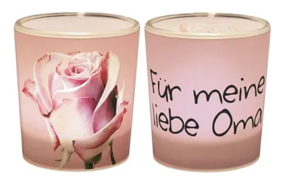Produktbild von Windlicht+Teelicht 6x6cm Für Dich Für meine Oma in Geschenkpackung