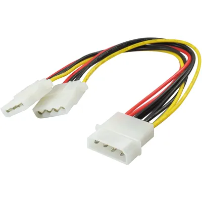 Produktbild von Internes Strom Kabel Verlängerung Stecker 5,25" auf 2 x Buchse 5,25" 0,15m