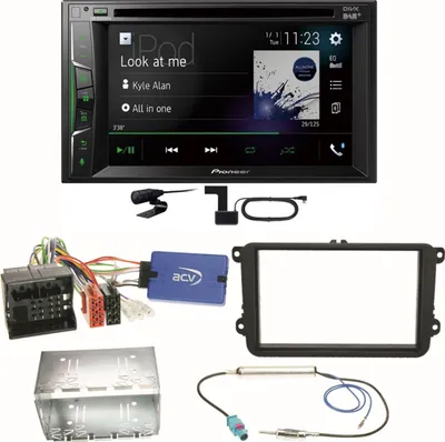 Produktbild von Pioneer AVH-A3200DAB Bluetooth DAB Einbauset für EOS Polo Caddy Amarok Scirocco
