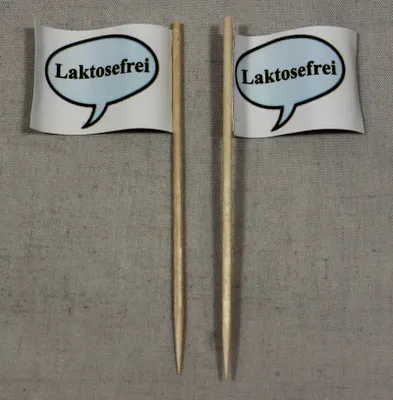 Produktbild von Party-Picker Flagge Laktosefrei Papierfähnchen in Spitzenqualität 25 Stück Beutel