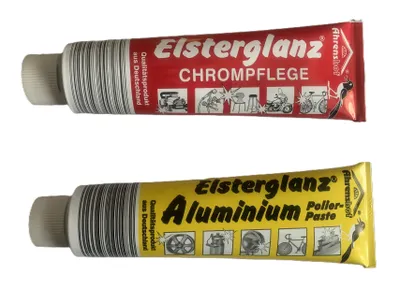 Produktbild von Elsterglanz 2er SET XXL 2x150ml Tube Chrompflege und Aluminium Politur Paste