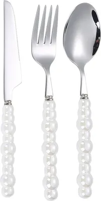 Produktbild von Besteck Besteck Set Löffel Gabeln Messer Utensilien Geschirr Sets mit Keramik Perle Griffe für Haus Restaurant Hotel