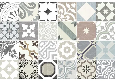 Image de Autocollants décoratifs pour meubles – 24 autocollants Lucinia imitant des carreaux de ciment – 24 autocollants de 15 x 15 cm