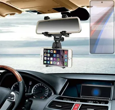 Produktbild von K-S-Trade Smartphone Halterung kompatibel mit Vivo IQOO 12 Rückspiegel Halterung schwarz Auto Halterung KFZ Halter