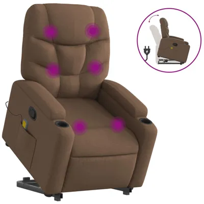 Produktbild von Massagesessel mit Aufstehhilfe Braun Stoff