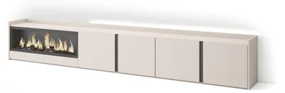 Produktbild von TV-Möbel Holzeffekt beige 315x35x50cm Kamin mit Feuereffekt XXL