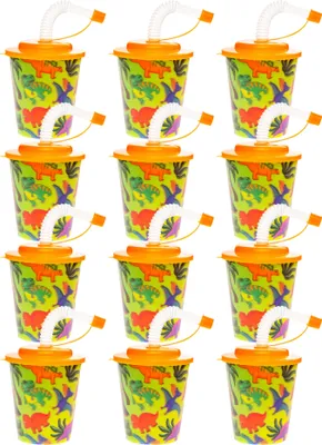Zdjęcie produktu dla Zestaw 12 kubków z motywem dinozaurów „3D” – 250 ml