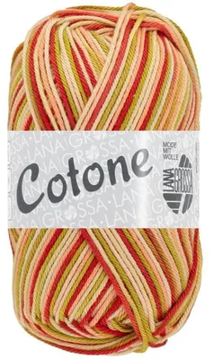 Produktbild von Lana Grossa - Cotone Print 0358 lachs pistazie vanille terrakotta
