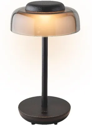 Produktbild von Lumineo LED Tischleuchte modern, Batteriebetrieb, IP44, Schwarz, 28 cm Höhe